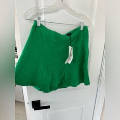 Brand New Green Zara Skirt In Large. Never Worn. Brand New With Tags Green Flowy Skirt For Day Out, Trendy Green Flared Skirt Bottoms, Green Casual Skort (shorts Skirt), Casual Green Skort (shorts With Skirt Shape), Green Flowy Mini Skirt For Vacation, Green Flowy Skort In Short Length, Flowy Green Mini Skirt For Vacation, Flowy Green Skort With Short Length, Green Lined Short Mini Skirt