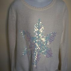 H&M Sweater With Snowflake Design, Nwot , Us 8-10y Hm Sweater, Snowflake Design, Snowflake Designs, Colorful Sweaters, H&m, Kids Shop, Color White, Fast Delivery, 10 Things