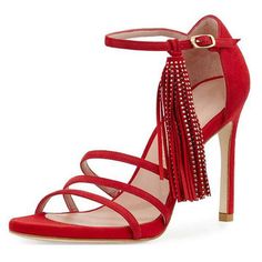 Tassels+Suede+Simple+Ankle+Strap+High+Heel+Red+Women's+Sandals+0088 The+soft+insoles+let+you+wear+very+comfortable.+High-heeled+design+reveals+a+temptation+in+the+elegant.+Rubber+soles+have+good+softness+and+curvature.+Genuine+pearl+can+show+your+glamor. Material:PVC Outsole+Material:Rubbe... Fall Heels, Tassel Sandals, Prom Heels, Ankle Strap High Heels, Red Sandals, Suede Tassel, Womens Shoes High Heels, Suede Fringe, Red Suede