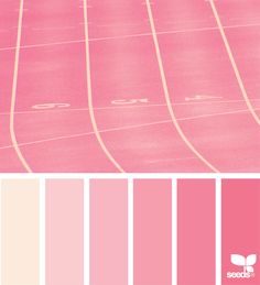 a tennis court with pink and white colors