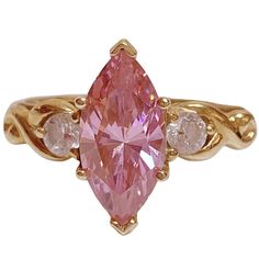 Preloved In Excellent Condition. Women’s S Size 7. Light Pink Ring, Pink Marquise Engagement Ring, Pink Saphire Engament Ring, Gold Marquise Ring, Engament Rings, S Ring, Marquise Ring, Engagement Rings Marquise, 7 Rings