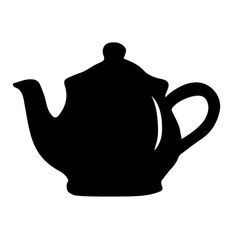 a black and white silhouette of a teapot