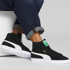 Suede Mid XXI Sneakers, Puma Black-Puma White-Amazon Green, extralarge Retro High-top Sneakers For Spring Streetwear, Spring High-top Sneakers With Boost Midsole, Suede High-top Sneakers With Gum Sole, Sporty Suede Mid-top High-top Sneakers, Urban High-top Sneakers For Spring, Modern Suede High-top Sneakers, Suede High-top Sneakers With Boost Midsole, Urban High-top Suede Sneakers With Gum Sole, Urban Suede High-top Sneakers With Gum Sole