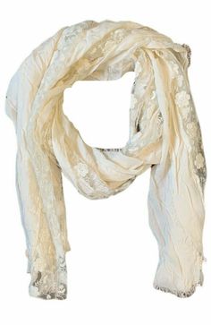 Originally: $32.00 Collection 18 Lace Rectangle Scarf Lace Borders Chiffon Body 70” Long 20” Wide 50% Rayon / 50% Nylon Scarf Lace, Lace Border, Borders, Chiffon, Lace