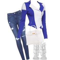 Royal Blue And White Moto Jacket Nwt. Crepe Fabric, Has Stretch, With Structure Shoulder With A Padding And Moto Style . Light Weight. Perfect For Spring ! *Not Forever21. $20 On Merc_ari Trendy Blue Long Sleeve Biker Jacket, Trendy Blue Biker Jacket With Long Sleeves, Casual Blue Long Sleeve Biker Jacket, Casual Fitted Blue Biker Jacket, Trendy Blue Biker Jacket For Spring, Fitted Blue Biker Jacket For Spring, Blue Long Sleeve Biker Jacket For Work, Chic Blue Long Sleeve Biker Jacket, Fitted Casual Outerwear By Forever 21