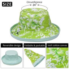 Experience endless outdoor without the dread of sunburns! Introducing our Tirrinia Bucket Hats – your stylish shield against the blazing sun. Crafted from 100% premium cotton, this reversible hat offers dual style options along with superior sun protection. Its innovative kettle design features upturned brim edges and a flat crown top, adding a touch of uniqueness. More than just a hat, it's a fashion statement with function. The generously wide brim provides ample coverage, guarding your face a Kettle Design, Bucket Hats For Women, Garden Beach, Beach Travel, Bucket Hats, Beach Trip, Flower Print, Upf 50, Flower Prints