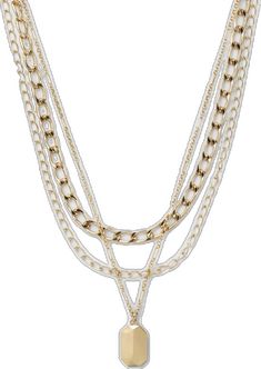 Trendy Chain Link Layered Necklace, Trendy White Chain Necklace For Layering, White Multi-strand Double Chain Necklace, Trendy White Link Necklaces, Trendy White Link Necklace, Trendy White Chunky Chain Necklace, Trendy White Metal Layered Necklace, Chic White Chunky Chain Necklace, White Metal Layered Necklace With Chain Detail