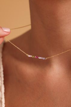 Personalized Jewelry, Personalized Gifts, mothers day gifts, gift for mother, gift for mom, gift for her, Minimalist Necklace, Birthstone Gifts, Birthstone Jewelry, Birthstone Necklace, Family Birthstone, Personalized Gift, Baguette Necklace, Collar circonita baguette, Collar circonita solitario, Collares minimalistas, Choker circonita, Collares layering, Colgantes pequeños, Collar colgante baguette, Collares modernos, Collares de plata, Joyas de plata, Joyería minimalista, Ideas de regalo, Rega Multicolor Jewelry For Mother's Day Birthday Gift, Multicolor Jewelry For Gifts, Multicolor Necklace For Mother's Day Birthday Gift, Pink Birthstone Necklace For Mother's Day, Mother's Day Gift Birthstone Necklace, Birthstone Necklace Gift For Her, Dainty Birthstone Necklace For Mother's Day Gift, Dainty Birthstone Necklace Gift For Mother's Day, Personalized Multicolor Necklaces For Gifts