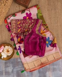 This Paithani Silk Butta Pink Saree Has A Cascaded Realm Of Classic Beauty That Feels Like The Flowy Silhouette Of A Lovely Drape. The Tempting Pink Overlay Is Ornamented With Red Dotted Butta And Highlighted With A Parrot Duo On A Floral Branch Series At The Pleats Ends, Tucked Into A Kaddi Border Featuring A Single Chic Muniya Motif Series For Outstanding Beauty. For Added Magnificence, The Self Pallu With Parrots On A Floral Branch Against A Gold Zari Base Lends An Opulent Complement. A Contr Multicolor Dola Silk Blouse With Cutdana, Multicolor Chanderi Blouse With Dori Work, Designer Multicolor Blouse Piece With Floral Embroidery, Traditional Multicolor Dola Silk Blouse, Designer Multicolor Blouse With Floral Embroidery, Designer Multicolor Floral Embroidered Blouse Piece, Navratri Tissue Silk Blouse Piece With Floral Embroidery, Multicolor Resham Embroidered Blouse For Transitional Season, Semi-stitched Multicolor Dola Silk Blouse