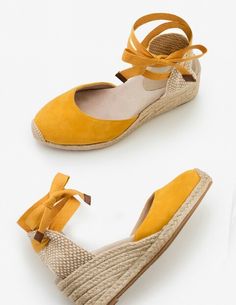 Es Shoes, Yellow Wedges, Wedding Wedges, Closed Toe Wedges, Stitch Fix Outfits, Modern Shoes