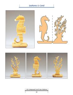 the instructions to make a wooden seahorse and coral sculpture