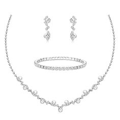 PRICES MAY VARY. 💓【BRIDAL JEWELRY SET】Sparkled wedding jewelry set includes 1 pcs rhinestone teardrop necklace, 1 pc chain bracelet, and 1 pairs dangling earrings. Inlaid with Rhinestones and Crystal, Shiny and Sparkling. With a classic and elegant design, this set of silver Bridal jewelry for wedding can perfectly complement your beauty and bring you a unique wearing experience. 💓【SAFE & COMFORT MATERIAL】This womens jewelry set is mainly made of environmentally friendly metal, inlaid shiny AA Wedding Jewelry Ideas For Bride Silver, Homecoming Jewelry Silver, Hoco Jewelry Silver, Silver Hoco Jewelry, Silver Jewelry Prom, Strapless Wedding Dress Jewelry, Silver Necklace Prom, Hoco Jewelry, Homecoming Jewelry