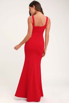 Sweetest Thing Red Maxi Dress Fitted Strapless Maxi Dress With Ruffles, Red Formal Dress Long, Dancing Under The Moonlight, Best Bridesmaid Dresses, Red Maxi Dress, Affordable Bridesmaid Dresses, Formal Dress Shops, Red Maxi, Sweetest Thing