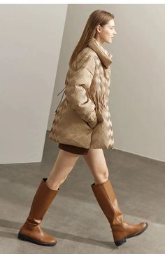 Cozy Puffer Coat – BEYOND Fall Down Puffer Jacket With Faux Fur Lining, Winter Nylon Quilted Jacket For Cold Weather, Winter Quilted Duck Down Jacket With Padded Collar, Brown Down Puffer Jacket For Winter, Brown Down Winter Puffer Jacket, Cozy Quilted Winter Outerwear, Winter Beige Nylon Puffer Jacket, Beige Nylon Winter Puffer Jacket, Brown Quilted Winter Outerwear