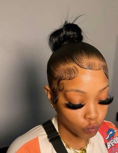 Natural Edges On Wig, Fluffy Edges Natural Hair, Baddie Edges, Ponytail Edges, Burgundy Knotless, Cute Edges, Sleek Ponytail Hairstyles