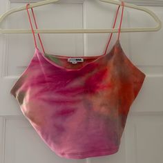 Women’s Tie-Dye Pink Swirl Fashion Nova Tank Top Crop Top In Perfect Condition And Never Worn In A Size Small But Could Fit An Extra Small As Well Trendy Tie Dye Crop Top For Spring, Tank Top Crop Top, Outfit Aesthetics, Tie Dye Tank Top, Pink Car, Fashion Nova Tops, Pink Swirls, Pink Tie Dye, Going Out Tops