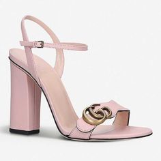 The Gucci Gg Marmont Block Heel Sandal In Perfect Pink Is Crafted From A Smooth Calfskin Leather In Italy. These High Heeled Sandals Feature A Curved, Wavy Toe Strap With A Marmont Gg Logo, Branded Insole, Adjustable Ankle Strap, An Open Toe, Almond Shaped Toe, And 4" Block Heel. Antique Gold-Tone Hardware High Heel Sandal Shoes Curved Toe Strap Gg Logo Plaque Adjustable Ankle Strap Open Toe Almond Shaped Toe 4" Block Heel Size 39, 39.5 Product Number 453378 Made In Italy Gucci Luxury Block Heel Heels, Gucci Luxury Block Heel Shoes, Luxury Gucci Block Heels, High Heeled Sandals, Gucci Heels, Short Heels, Gucci Gg Marmont, Sandal Shoes, Almond Shaped