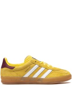 Adidas Gazelle Indoor "Collegiate" Sneakers - Farfetch Yellow Adidas Lace-up Sneakers, Adidas Custom Lace-up Sneakers With Three Stripes, Yellow Suede Sporty Sneakers, Yellow Leather Adidas Sneakers, Yellow Leather Sneakers With Vulcanized Sole, Yellow Suede Sneakers For Streetwear, Yellow Low-top Sneakers With Adidas Logo, Yellow Lace-up Adidas Sneakers, Yellow Suede High-top Sneakers