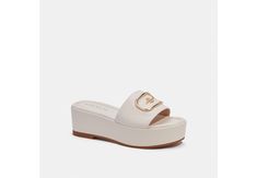 COACH® | Eloise Sandal Coach Slides, Coach Outlet, You Bag, Outlet, Leather Upper, Slip On, Women Shoes, Sandals, Heels