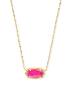 Elisa Gold Pendant Necklace in Azalea Illusion | Kendra Scott Elisa Gold Pendant Necklace, Elisa Necklace, Elisa Pendant Necklace, Short Pendant Necklace, Kendra Scott Elisa, Preppy Jewelry, Bday Wishlist, Kendra Scott Necklace