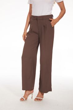 One-piece wonder Our pants are beautifully tailored to fit your body comfortably. Classic cuts and slim-fit designs accentuate your best features. They’re great basics to wear with many style tops, you’ll wear our timeless styles for years. These are tailored-yet-relaxed wide-leg pants with front knife pleats, easy drape, and a long, wide leg. The unique functional waistband of the wide-leg pants provides long-lasting comfort and plenty of stretch to ensure your all-day comfort. It can be matche Fitted Ankle-length Solid Color Pants, Fitted Straight Pants In Solid Color, Non-stretch Straight Dress Pants, Trendy Solid Color Wide-leg Dress Pants, Fitted Workwear Bottoms In Solid Color, Fitted Solid Color Dress Pants For Business Casual, Fitted Solid Color Bottoms For Work, Business Casual Fitted Solid Color Dress Pants, Versatile Solid Dress Pants