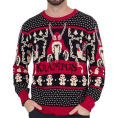 Krampus Sweater, Goth Sweater, Krampus Christmas, Family Christmas Dinner, Ugly Christmas Sweater Contest, Diy Christmas Sweater, Ugly Sweater Contest, Mens Ugly Christmas Sweater, Ugly Holiday Sweater