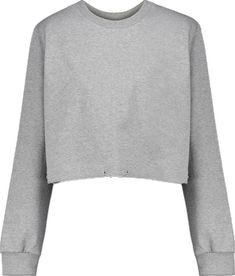 Sporty Cotton Cropped Sweater With Ribbed Cuffs, Cropped Cotton Sweats With Ribbed Cuffs, Cropped Cotton Sweatshirt With Ribbed Cuffs, Oversized Cotton Crop Top For Fall, Trendy Gray Cotton Sweats, Oversized Sporty Cropped Sweater, Sporty Cropped Sweatshirt For Fall, Athleisure Cotton Cropped Sweater For Winter, Cotton Cropped Sweatshirt With Relaxed Fit