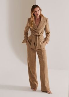 THE ADRIENNE BLAZER Matching Separates, Eve Outfit, Pant Suits, Favorite Daughter, New Years Eve Outfits, Winter Clothes, Winter 2024, Green Stripes, Lapel Collar