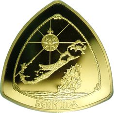 an image of a gold coin with a ship on it's side and the words bermuda