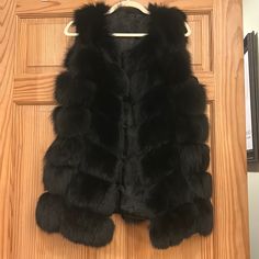 Faux Fur Vest In Size Large Lined With Black Design Pattern Made In Mongolia. The Fur Is Extremely Soft And There Are Clips Along The Sides To Close The Vest. Faux Fur Vest, Faux Fur Vests, Fur Vest, Mongolia, Black Design, Pattern Making, Faux Fur, Pattern Design, Jackets & Coats