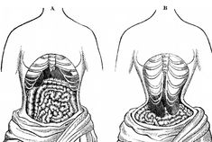 an image of the back and side view of a woman's body with her stomach exposed