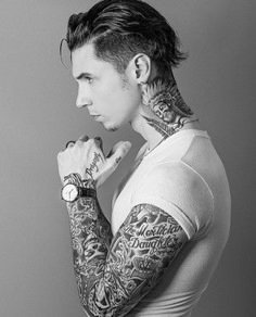 Andy Biersack Hair, Tattoos Pictures, Bride Pictures, Black Neck