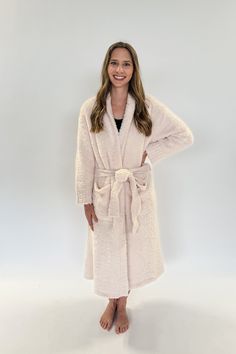 Discover the same cozy softness of our Jan Marie cabin blankets in this incredible robe! It's the perfect addition to your relaxation routine. Details Mid calf length Deep front pockets Tie Super plush, stretchy polyester Fabric | Fit | Care Miranda is wearing a size Small/Medium and is 5'6" tall. 100% polyester Machine Wash on Gentle with like colours. Cozy Sleepwear With Pockets, Cozy Loungewear Sleepwear With Pockets, Cozy Sleepwear With Pockets For Loungewear, Soft Sleepwear For Lounging In Fall, Comfy Soft Knit Outerwear For Loungewear, Comfy Soft Knit Outerwear For Casual Wear, Cozy Soft Knit Outerwear For Loungewear, Cozy Sleepwear With Pockets For Lounging, Super Soft Cozy Sleepwear For Home