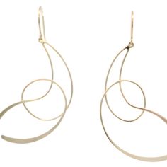 These elegant swirl earrings are a perfect blend of modern design and timeless sophistication. Crafted with delicate curves, they add a touch of grace to any outfit, making them ideal for both casual and formal occasions. Modern Twist 14k Gold Earrings, Modern Twist 14k Gold Earrings For Formal Occasions, Modern Twist 14k Gold Formal Earrings, Elegant Swirl Earrings As Gift, Elegant Swirl Earrings For Gift, Elegant Swirl Earrings, Modern Gold Drop Earrings, Elegant Swirl Ear Wire Earrings, Elegant Swirl Earrings With Ear Wire