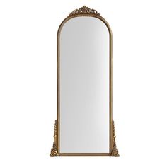 an ornate gold framed mirror on a white background