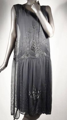 1920s Flapper Dress Beaded Silk Chiffon Black Made in France | Etsy Black Sequined 1920s Flapper Dress, 1920s Black Sequin Flapper Dress, Gatsby Style Beaded Flapper Evening Dress, 1920s Beaded Fringe Evening Dresses, 1920s Evening Dresses With Beaded Fringe, 1920s Style Beaded Fringe Evening Dresses, Black Art Deco Summer Dresses, 1920s Black Sleeveless Flapper Dress, 1920s Black Cocktail Dress