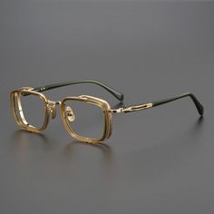 Mordred Sqaure Titanium Glasses Frame Golden Glasses Frames, Chubby Men Fashion, Glasses Inspo, Glasses Ideas, Glasses Inspiration, Titanium Glasses Frames, Funky Glasses, Titanium Glasses, Unique Sunglasses