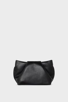 A black mini clutch bag made of smooth Italian leather. This mini bag has a removable strap and can also be worn as a shoulder bag. Contemporary Leather Shoulder Bag For Evening, Black Clutch Bag, Black Mini Bag, Black Clutch Bags, Casual Purse, Leather Scraps, Small Clutch, The Fold, Black Clutch