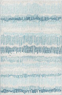 an area rug with blue and white stripes