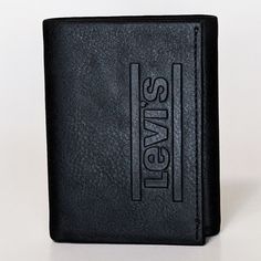 Levi's Wallet RFID Identity theft protection31LP110034 BLACK This wallets has built-in RFID lining that protects your data from theft. Made of Coated Leather wallet. Measures 4.50 x 3.50 x .75 inches when closed.6 Card slots, 2 Slip pockets 1 Currency compartment.Clear ID window with thumb ejector.Coated Leather tonal stitching Interior textile liningContrast logo details at front. Levis Wallet, Interior Textile, Interior Textiles, Identity Theft, Leather Coat, Leather Wallet, Card Slots, Slots, Wallets