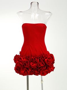 The Red Strapless Sweetheart Neck Corset Mini Dress is a bold and elegant piece that features a fitted, structured corset bodice, enhancing the silhouette with its contoured design. The sweetheart neckline adds a soft, romantic touch, while the strapless style showcases the shoulders. The back of the dress includes a delicate tie closure, adding an adjustable and playful detail to the overall look. The skirt is made of full ruffled layers, creating a flirty vibe. Perfect for making a statement at a party or special event, this dress combines a fun, edgy twist. * Sizing - All items are made according to measurement ranges, they are NOT typical letter or numeric sizing. It is imperative to compare your exact measurements with the size chart provided either in the listing photos or item descr Party Corset With Sweetheart Neckline And Boning, Party Corset With Boning And Sweetheart Neckline, Sweetheart Neckline Party Corset With Boning, Sweetheart Neckline Corset With Boning For Party, Chic Corset With Sweetheart Neckline For Prom, Party Strapless Dress With Corset Back, Fitted Flirty Corset Dress With Ruched Bodice, Flirty Fitted Corset Dress With Ruched Bodice, Chic Corset Dress With Sweetheart Neckline And Boning