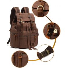 Category:Backpack; Embellishment:Zipper; Gender:Men's; Type:Commuter Backpack,School Bag Bookbag; Occasion:Daily; Material:Canvas; Width:16; Height:42; Function:Large Capacity; Pattern:Solid Color Travel Backpack Carry On, Pocket Coffee, Square Backpack, Commuter Backpack, Cheap Backpacks, Shoe Storage Bags, Travel Hiking, Vintage Canvas, Canvas Backpack