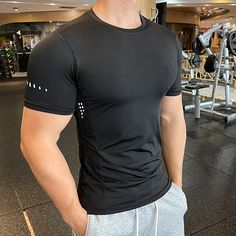 Product Description     Item Type: Sports & Fitness T Shirt  Gender: Men  Material: Spandex  Sleeve: Short Sleeves  Collar: O-Neck  Design: Casual  Features: Quick Dry, Compression, Breathable  Season: Spring, Summer, Autumn, Winter  Application: Gym, Workout, Exercise, Fitness, Bodybuilding, Outdoor, Sports, Running     Load More Images                   VIVINCH 5-POINT HAPPINESS CHECKLIST    FREE shipping provided and it’s not a fake promise. Secured payments via PayPal® Money Back Guarantee S Fitted Shirts Men, Black Compression Shirt With Grey Sweatpants Men, Guy In Compression Shirt, Compression Shirt With Sweatpants, Fitted Tshirt Men, Compression Shirt Outfit Men, Male Compression Shirt, Men In Compression Shirts, Black Compression Shirt Men