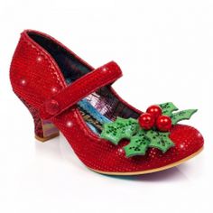 Christmas Party Shoes, Irregular Choice Heels, Irregular Choice Shoes, Holly Christmas, Irregular Choice, Glitter Heels, Christmas Costumes, Halloween Disfraces