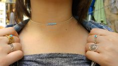 "This Tiny & Dainty Choker necklace is composed of a 3mm & 4mm Blue Opal beads on a delicate Sterling silver beaded chain. Great for layering with other delicate necklace or minimalist wear. 100% Sterling Silver . Length: - All Pieces will have a 1\" extension chain for best adjustment. - In order to select the size/length, it's best to measure your neck: Use a flexible ribbon, wrap it around your neck exactly where you want your choker to sit, and compare the length on a measuring tape. Minimalist Festival Choker With Round Beads, Minimalist Round Beads Choker For Festival, Minimalist Adjustable Beaded Chain Choker, Silver Beaded Choker As A Gift, Adjustable Minimalist Beaded Chain Choker, Dainty Adjustable Beaded Chain Choker, Minimalist Adjustable Tiny Beads Choker, Dainty Choker With Tiny Round Beads, Minimalist Single Strand Choker