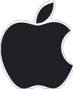 an apple sticker on a white background