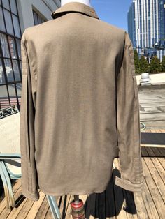 "Mondi. Made in Germany. Size 40. 55% wool, 45% cotton. Overall good condition except for a spot on one shoulder please see photo. shoulders seam to seam:17.25\" sleeve: tad over 24\" pit to pit across chest:21.75\" across waist:22\" bottom hem edge:22.5\"/45\" length:around 26\"" Oversized Wool Casual Top, Oversized Casual Wool Top, Casual Oversized Wool Top, Brown Wool Long Sleeve Top, Brown Long Sleeve Wool Top, Relaxed Fit Wool Long Sleeve Tops, Relaxed Fit Long Sleeve Wool Tops, Oversized Wool Top With Crew Neck, Oversized Wool Crew Neck Top