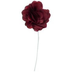 Add a delicate touch of color to your special day with this Burgundy Satin Flower Pick! This dainty pick features ruffled petals made of burgundy satin material adorning a white, paper-wrapped stem. Perfect for pew decorations, napkin rings, or table accents, the simplistic details are sure to add beauty to your ceremony. Details: 	 Dimensions (Varies Upon Shaping): 5.88" x 2.5" 	 Plant Type: Flower 	 Material: Fabric & Paper 	 Color: Burgundy & White 	 Care & Safety: Indoor Use Only 	 Quantity: Pew Decorations, Table Accents, Ceremony Details, Flower Picks, Wedding Top, Paper Color, Satin Flowers, Yarn Projects, Needle Art