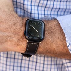 Upgrade your Apple® Watch with a strap in our premium, full-grain Bomber Jacket mocha leather. Our adjustable leather Apple Watch band sports a brushed silver buckle and hardware to create an elegant and understated look that goes from casual to formal, day to evening. Apple Watch Bands Sports, Leather Apple Watch Band, Leather Apple Watch, Apple Watch Bands Leather, Apple Watch Strap, Apple Watch Band, Watch Strap, Apple Watch Bands, Watch Band