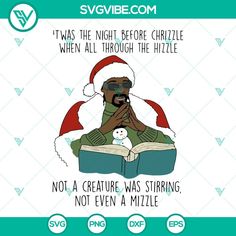 an image of a man reading a book with santa hats on his head and the caption says, i was the night before crazile when all through the whizzle